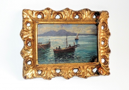 Plachetnice na moři - olej - kol. r. 1900