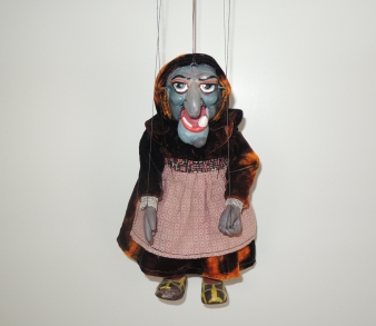 Loutka pro lout. divadlo, Ježibaba 25 cm - 40.léta 20.stol.