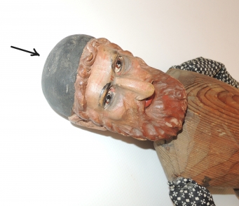 Loutka pro lout. divadlo řezaná 49 cm - konec 19. stol.